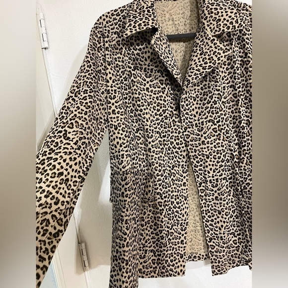 Monarc anthropology open belted cardigan, side pockets,Sz M NWOT animal print - Picture 4 of 10